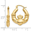 Lex & Lu 14k Yellow Gold Polished Claddagh Hoop Earrings LAL81522 - 4 - Lex & Lu