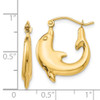 Lex & Lu 14k Yellow Gold Polished Dolphin Hoop Earrings LAL81524 - 4 - Lex & Lu