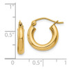 Lex & Lu 14k Yellow Gold Polished 3mm Lightweight Round Hoop Earrings LAL81580 - 4 - Lex & Lu