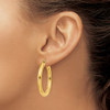 Lex & Lu 14k Yellow Gold Polished 4mm x 35mm Tube Hoop Earrings - 3 - Lex & Lu