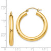 Lex & Lu 14k Yellow Gold Polished 4mm x 30mm Tube Hoop Earrings - 4 - Lex & Lu