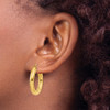 Lex & Lu 14k Yellow Gold Polished 4mm x 25mm Tube Hoop Earrings - 3 - Lex & Lu