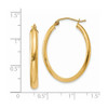 Lex & Lu 14k Yellow Gold Polished 3.5mm Oval Hoop Earrings LAL81653 - 4 - Lex & Lu