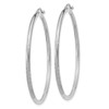 Lex & Lu 14k White Gold Satin & D/C 2mm Round Hoop Earrings LAL81665 - 2 - Lex & Lu