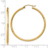 Lex & Lu 14k Yellow Gold Satin & D/C 2mm Round Tube Hoop Earrings LAL81676 - 4 - Lex & Lu