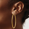 Lex & Lu 14k Yellow Gold Satin & D/C 2mm Round Tube Hoop Earrings LAL81678 - 3 - Lex & Lu