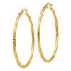 Lex & Lu 14k Yellow Gold D/C 2mm Round Tube Hoop Earrings LAL81700 - 2 - Lex & Lu