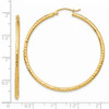 Lex & Lu 14k Yellow Gold D/C 2mm Round Tube Hoop Earrings LAL81700 - 4 - Lex & Lu