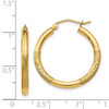 Lex & Lu 14k Yellow Gold Satin & D/C 2.5mm Round Hoop Earrings LAL81707 - 4 - Lex & Lu