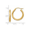 Lex & Lu 14k Yellow Gold Satin & D/C 2.5mm Round Hoop Earrings LAL81708 - 4 - Lex & Lu