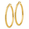 Lex & Lu 14k Yellow Gold D/C 3mm Round Hoop Earrings LAL81728 - 2 - Lex & Lu