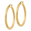 Lex & Lu 14k Yellow Gold Satin & D/C 3mm Round Hoop Earrings LAL81742 - 2 - Lex & Lu