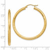 Lex & Lu 14k Yellow Gold Satin & D/C 3mm Round Hoop Earrings LAL81742 - 4 - Lex & Lu