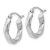 Lex & Lu 14k White Gold 3mm Twisted Hoop Earrings LAL81746 - 2 - Lex & Lu