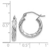 Lex & Lu 14k White Gold Polished 3.25mm Twisted Hoop Earrings LAL81758 - 4 - Lex & Lu