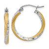 Lex & Lu 14k Yellow Gold & Rhodium D/C 2.5mm Twisted Hoop Earrings LAL81766 - Lex & Lu