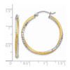Lex & Lu 14k Yellow Gold & Rhodium D/C 2.5mm Twisted Hoop Earrings LAL81771 - 4 - Lex & Lu