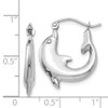 Lex & Lu 14k White Gold Polished Dolphin Hoop Earrings - 4 - Lex & Lu