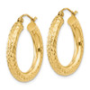 Lex & Lu 14k Yellow Gold D/C 4mm Round Hoop Earrings LAL81789 - 2 - Lex & Lu