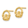 Lex & Lu 14k Yellow Gold Claddagh Post Earrings LAL81792 - 2 - Lex & Lu