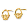 Lex & Lu 14k Yellow Gold Claddagh Post Earrings LAL81793 - 2 - Lex & Lu