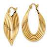 Lex & Lu 14k Yellow Gold Lightweight Fancy Hoop Earrings - 2 - Lex & Lu