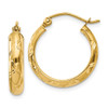 Lex & Lu 14k Yellow Gold D/C Polished Hoop Earring - Lex & Lu