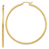 Lex & Lu 14k Yellow Gold D/C 2mm Round Tube Hoop Earrings LAL81852 - Lex & Lu