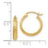 Lex & Lu 14k Yellow Gold D/C 2.8x15mm Hollow Hoop Earrings - 4 - Lex & Lu