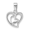 Lex & Lu Sterling Silver w/Rhodium CZ Open Double Heart Pendant - 3 - Lex & Lu