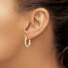 Lex & Lu 14k Yellow Gold & Rhodium D/C 3x20mm Hoop Earrings - 3 - Lex & Lu
