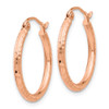 Lex & Lu 14k Rose Gold D/C Polished Hoop Earrings LAL81918 - 2 - Lex & Lu