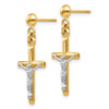 Lex & Lu 14k Two-tone Gold Hollow Crucifix Earrings - 2 - Lex & Lu