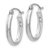 Lex & Lu 14k White Gold Polished 2.75mm Oval Tube Hoop Earrings LAL81965 - 2 - Lex & Lu