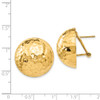 Lex & Lu 14k Yellow Gold Hammered Omega Back Post Earrings LAL81975 - 4 - Lex & Lu