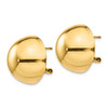 Lex & Lu 14k Yellow Gold Polished Half Ball Omega Back Post Earrings - 2 - Lex & Lu