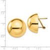 Lex & Lu 14k Yellow Gold Polished Half Ball Omega Back Post Earrings - 4 - Lex & Lu