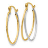 Lex & Lu 14k Two-tone Gold Hoop Earrings LAL82007 - 2 - Lex & Lu