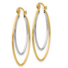 Lex & Lu 14k Two-tone Gold Lightweight Hoop Earrings - 2 - Lex & Lu