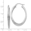 Lex & Lu 14k White Gold D/C Polished Oval Hoop Earrings LAL82010 - 4 - Lex & Lu