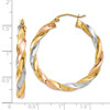 Lex & Lu 14k Tri-color Gold Tricolor Light Twisted Hoop Earrings LAL82133 - 4 - Lex & Lu
