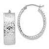 Lex & Lu 14k White Gold D/C Hoop Earrings LAL82136 - Lex & Lu