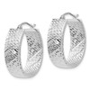 Lex & Lu 14k White Gold D/C Hoop Earrings LAL82136 - 2 - Lex & Lu