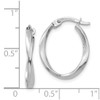 Lex & Lu 14k White Gold Polished Oval Hoop Earrings - 4 - Lex & Lu
