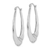 Lex & Lu Sterling Silver w/Rhodium Twisted Scalloped Hoop Earrings - 2 - Lex & Lu