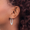 Lex & Lu Sterling Silver w/Rhodium Twisted Scalloped Hoop Earrings - 3 - Lex & Lu