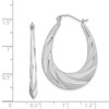 Lex & Lu Sterling Silver w/Rhodium Twisted Scalloped Hoop Earrings - 4 - Lex & Lu