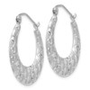Lex & Lu 14k White Gold Satin and D/C Hoop Earrings - 2 - Lex & Lu