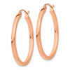 Lex & Lu 14k Rose Gold Light Weight Square Tube Hoop Earrings LAL82213 - 2 - Lex & Lu