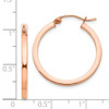 Lex & Lu 14k Rose Gold Light Weight Square Tube Hoop Earrings LAL82214 - 4 - Lex & Lu